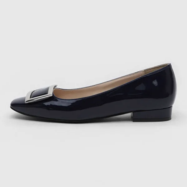 Dark Blue Flats Женская повседневная обувь на плоской подошве; разноцветная женская обувь; сезон весна-лето; женские лоферы с острым носком; кроссовки с квадратным металлическим каблуком; DE - Цвет: Dark Blue Flats