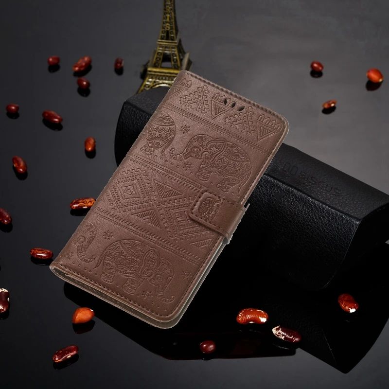 Brown 3D Слон pattern Флип Чехол Для samsung Galaxy A70 A50 A30 A20 A40 A10 M10 M20 M30 A6 A8 плюс J8 A7 Стильный чехол-портмоне из кожи - Цвет: Brown