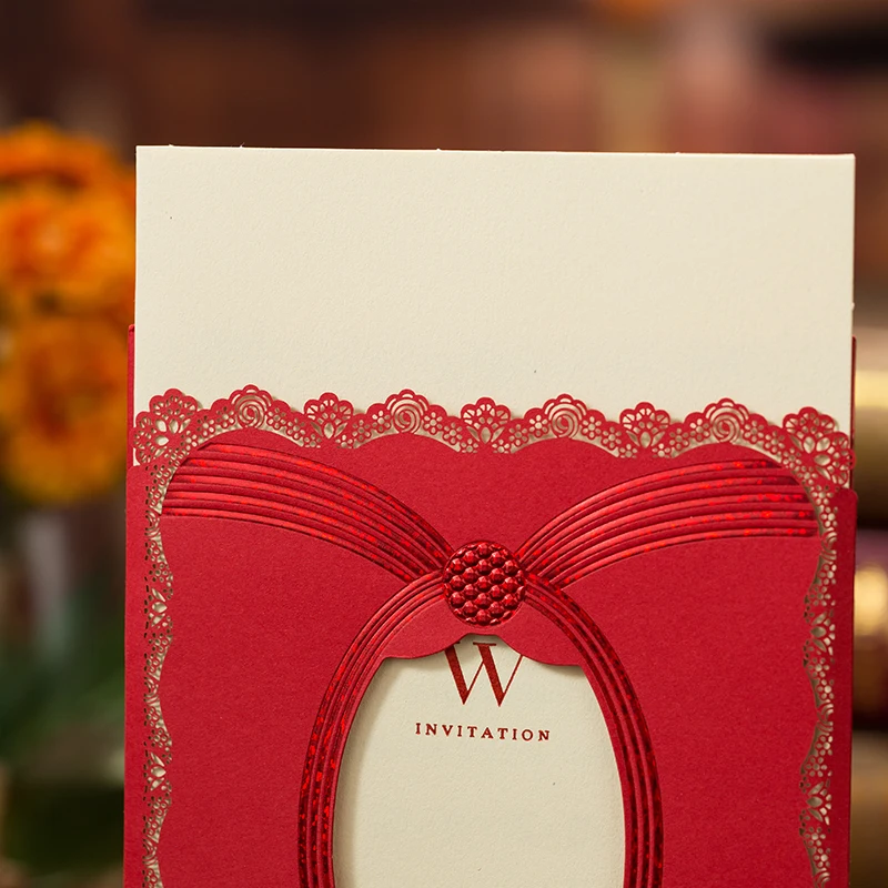 100 шт красные лазерные свадебные пригласительные открытки на заказ Элегантные