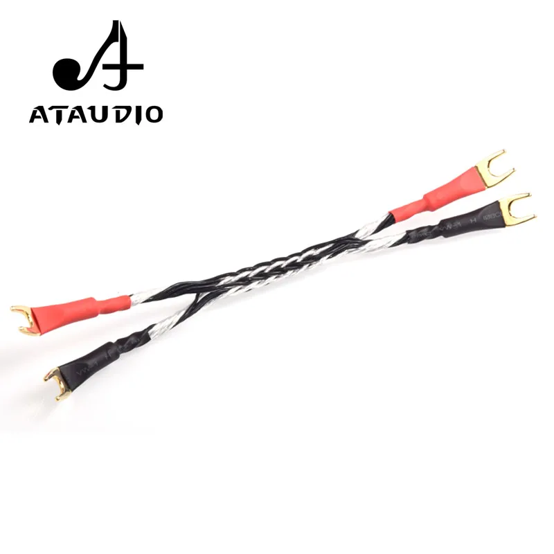 ATAUDIO медный и серебристый Hifi динамик скачок кабель Высокое качество