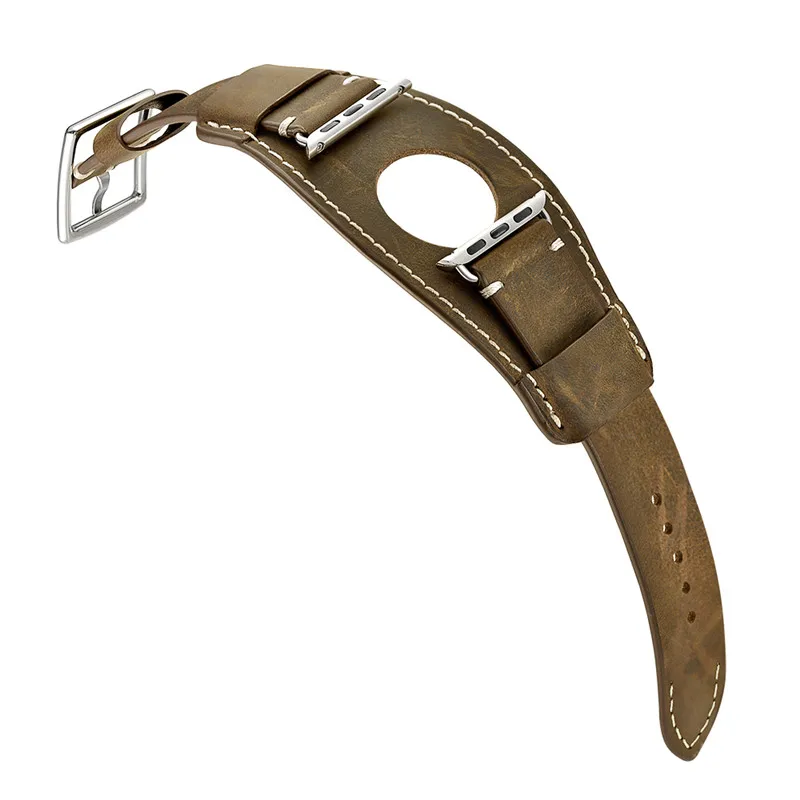 brown Браслет Apple Watch кожаный ремешок 44 мм 38 мм 42 40 мм белый двойной тур iWatch 4 3 2 ремешок Apple Watch полосы 42 мм ремни - Цвет ремешка: brown