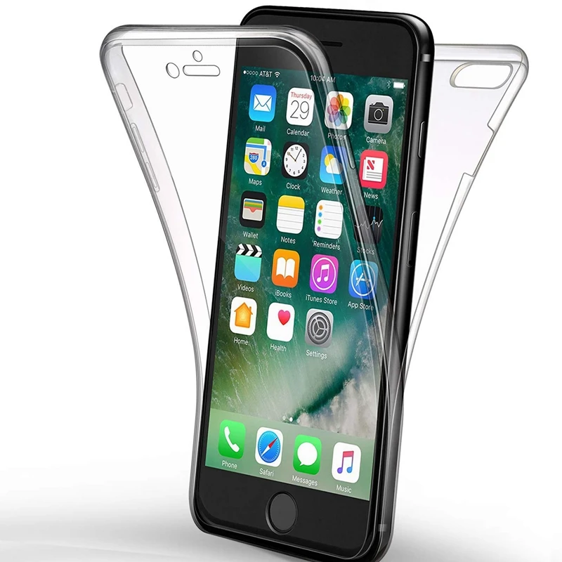 Полный корпус 360 градусов защитный чехол для iphone X XR XS MAX 10 6 6S 8 7 Plus se 5 S мягкий