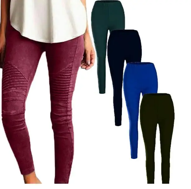

Women Casual Pants 2022 Popular Slim Pencil Pants Tight Elastic Pants Pleated Colorful Denim Trouser Plus Size