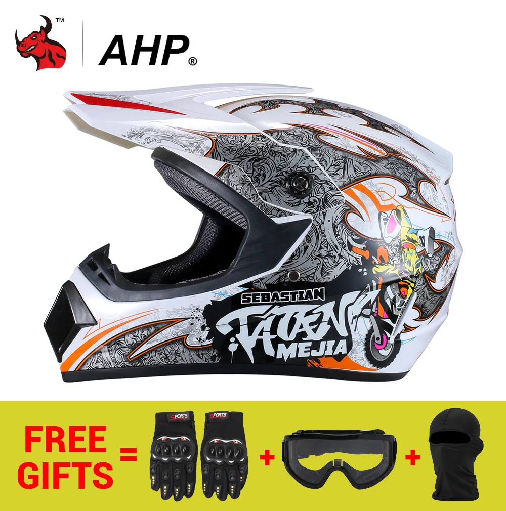 Bright White Шлем для мотокросса AHP для гонок по бездорожью ATV Dirt Bike горные шлемы мотоциклетный лицевой мотоциклетный шлем Casco Moto шлем - Цвет: Bright White