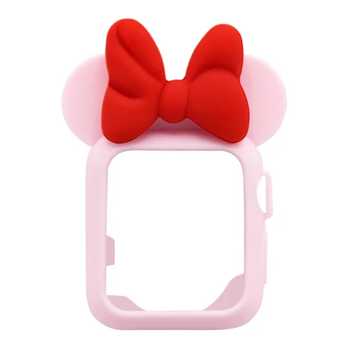 pink red Чехол с бантом для apple watch, чехол apple watch 5, 4, 40 мм, 44 мм, iWatch, чехол 38 мм, 42 мм, серия 3, 21, защитный бампер, аксессуары для часов, 40 - Цвет: pink red