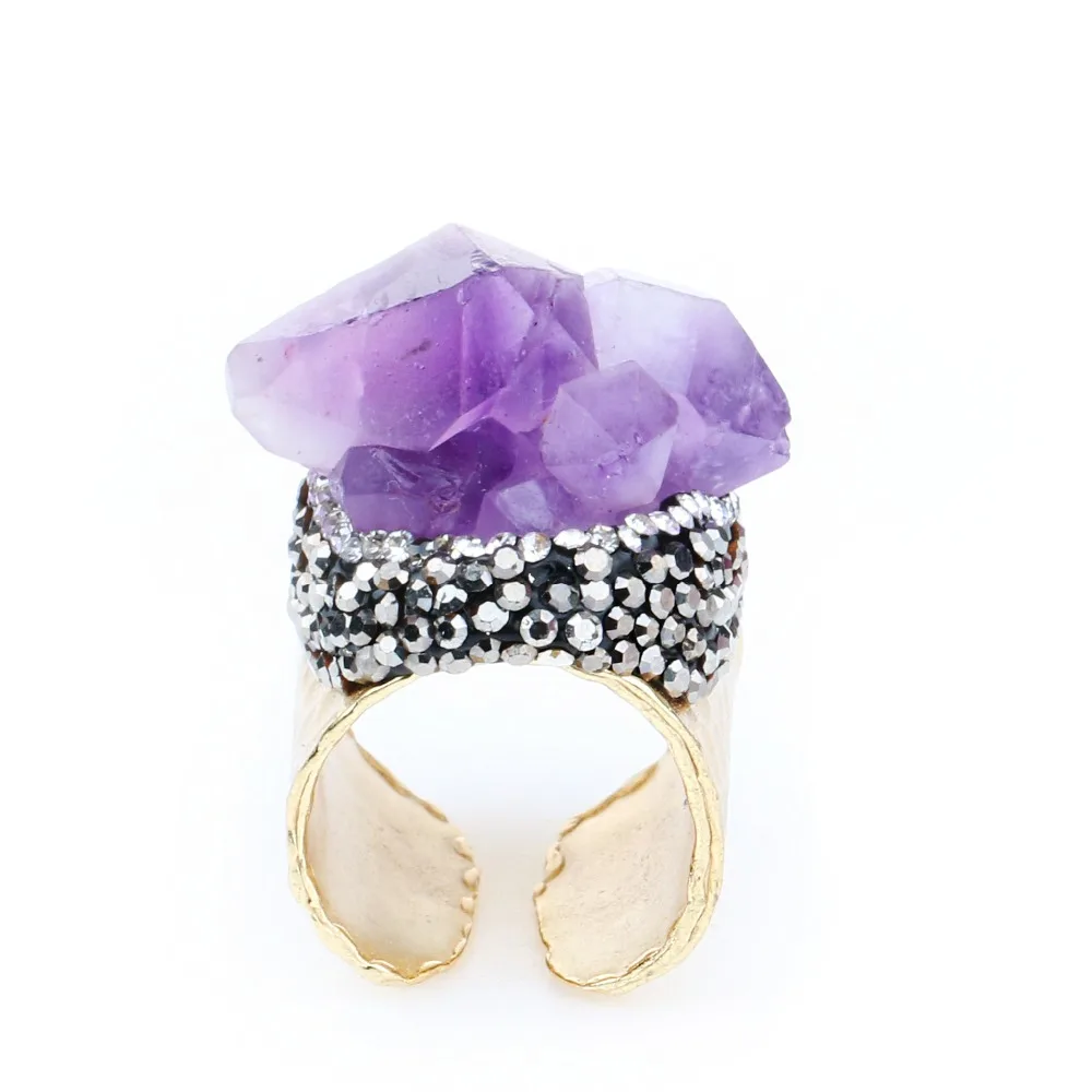 HanKun популярное кольцо с натуральной бриллиантовой друзой из циркония | Украшения