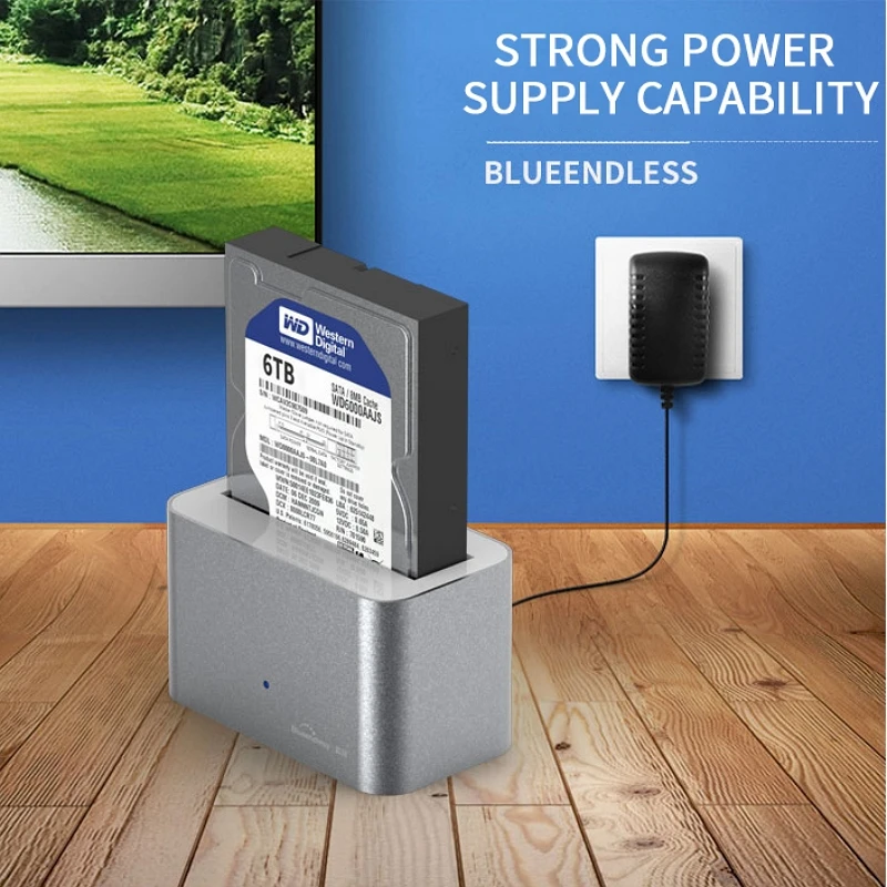 USB3.1 Type C HDD Docking Station Alluminum Body External Type C Port Max 10Gbps Fit 2.5'' 3.5'' SATA Hard Disk Type C Speed