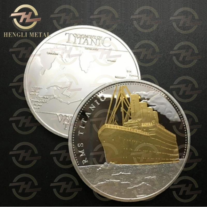 Редкий Серебряный и Золотой Титаник 100 Юбилейная монета карта путешествия Лондон