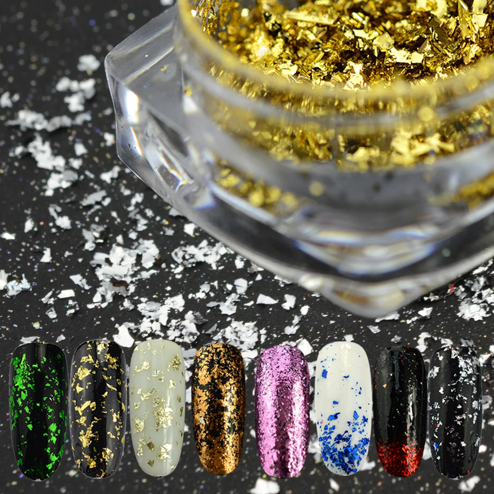 Милый тренд 1 бутылка нестандартные Блестящие Блестки для ногтей алюминиевые