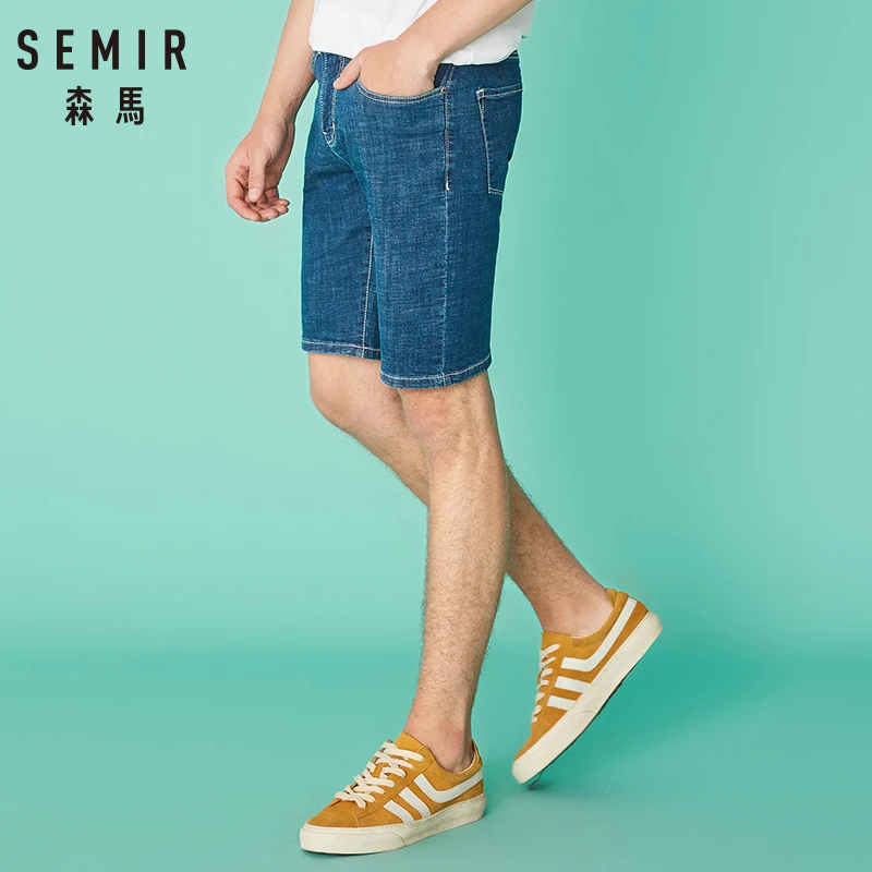 Джинсовые шорты SEMIR для мужчин студенческие летние мужские эластичные джинсы
