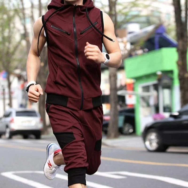 Мужской повседневный тренировочный костюм ZOGAA Модный комплект из двух предметов