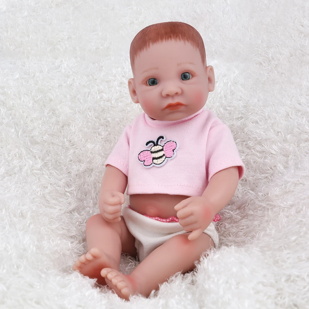 NPKDOLL мини 11 дюймов мягкие полностью тела силиконовые куклы Reborn спящие
