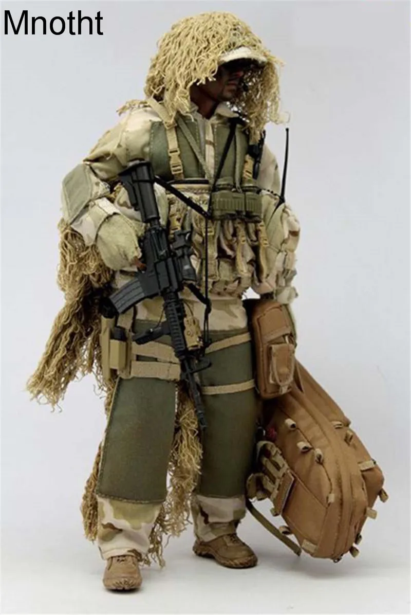 Mnotht 1/6 Ghillie костюм снайперский военная модель VH1009 Solider одежда для 12 дюймов Мужская