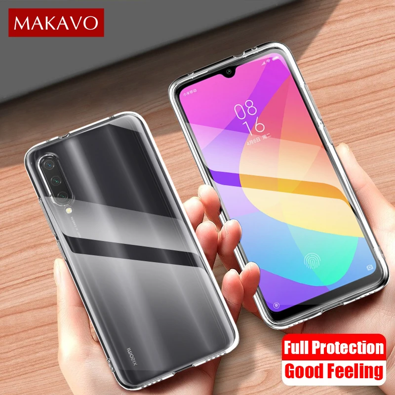 MAKAVO For Xiaomi Mi 9 Lite Case Slim Transparent Silicone Soft Clear TPU Back Cover for Mi9 SE Phone | Мобильные телефоны и