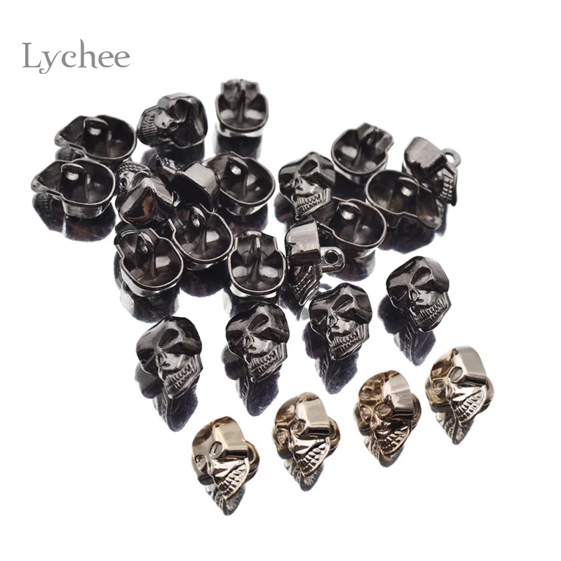 Lychee Life 20 шт./компл. Новинка Череп хвостовик Кнопка декоративные металлические джинсовые пуговицы ремесло для шитья