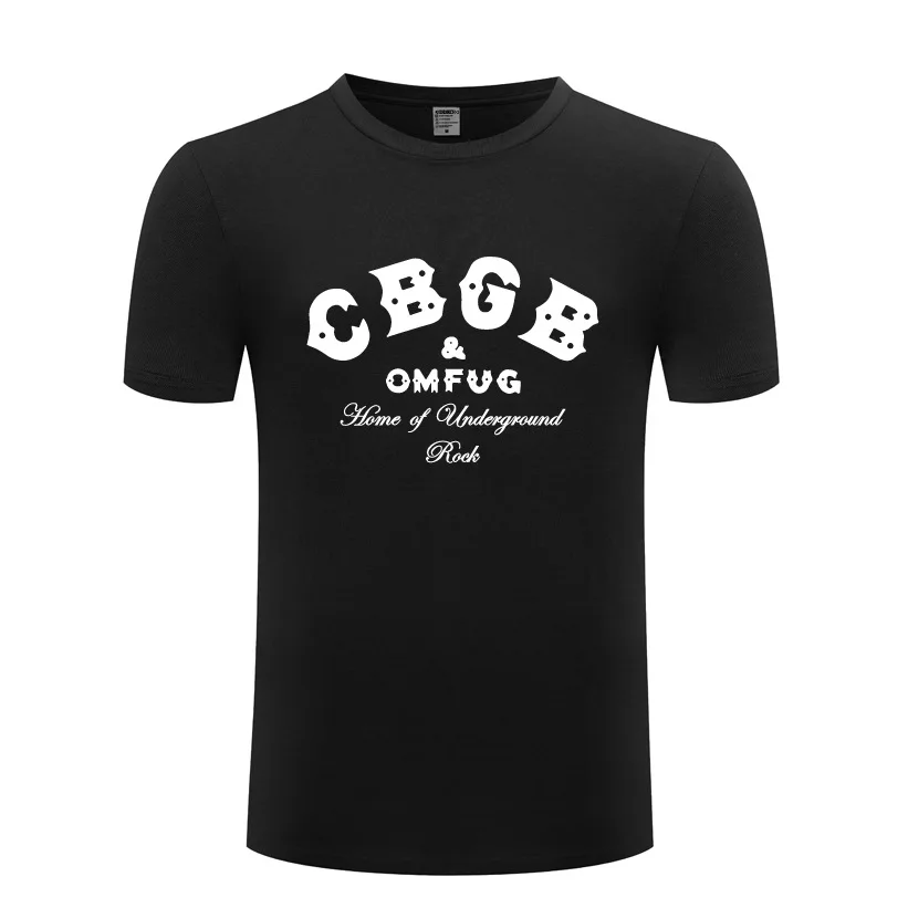Обувь в стиле панк рок музыки CBGB печатных футболки для мужчин хип хоп с круглым