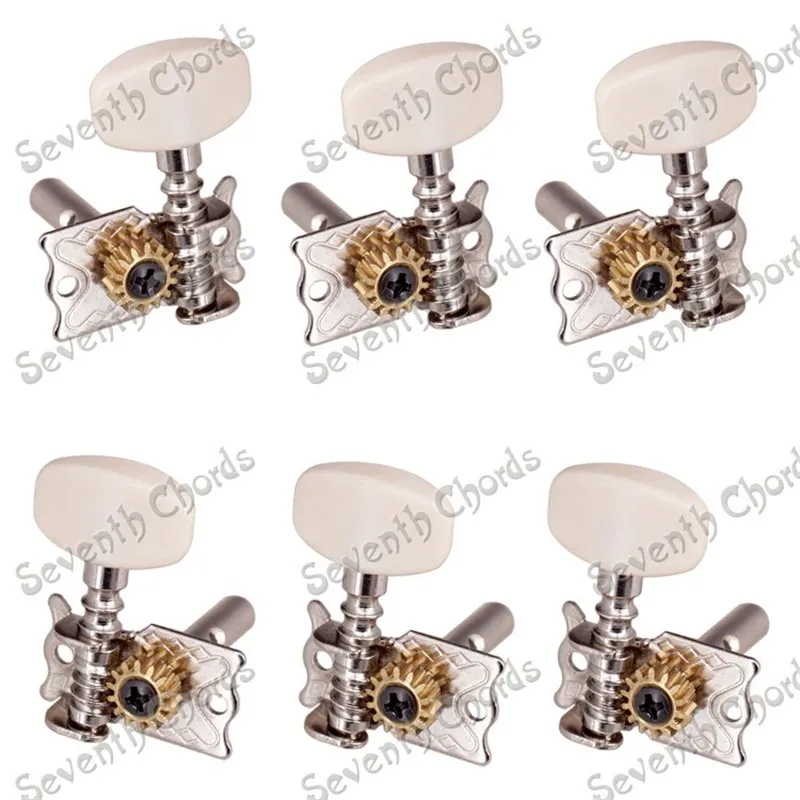 Набор 3R3L тюнинговые колышки Серебряная открытая Шестерня гитарные струнные с