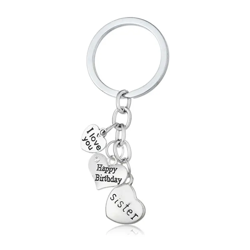 Брелок для ключей с сердечками сестрой кристаллами|family keychain|keychain keyringkey chain ring |