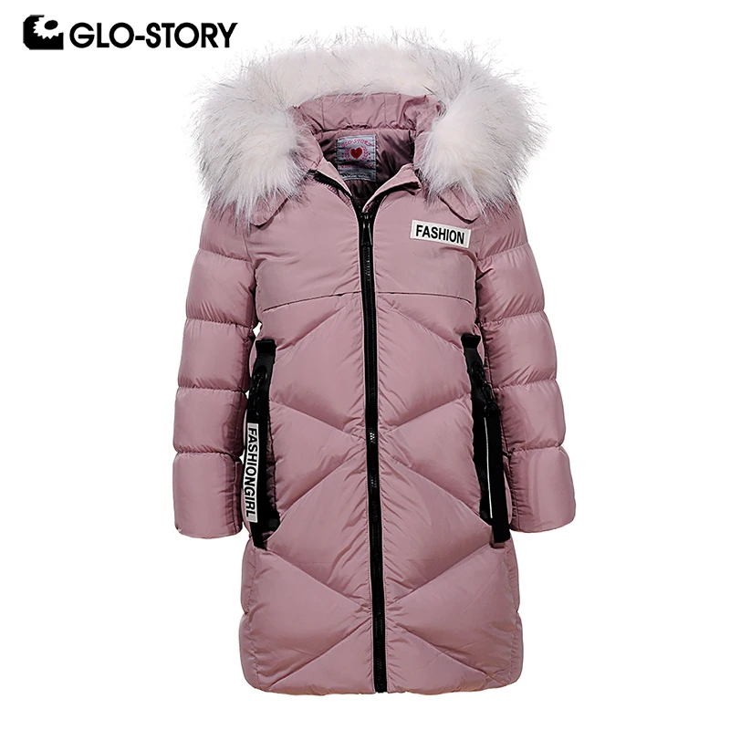 GLO-STORY для подростков девочек длинные парки детей в Корейском стиле модные