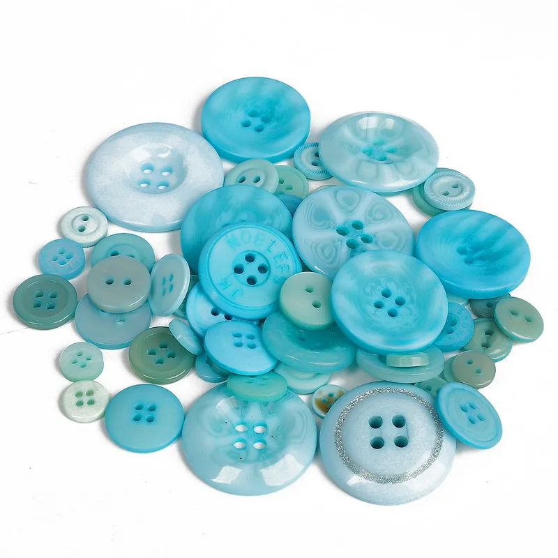 Turquoise Полимерная пуговица для шитья Скрапбукинг DIY украшения размеры смешанные 50 г ручная вязальная Кукла Одежда пуговицы ремесла аксессуары - Цвет: Turquoise