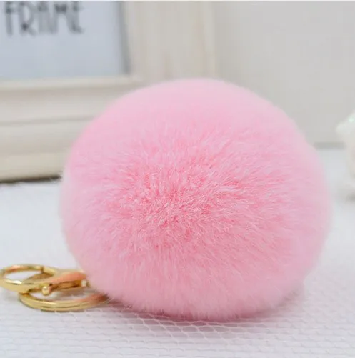 Брелок с помпонами из натурального меха кролика 8 см брелок llaveros portachiavi пушистый