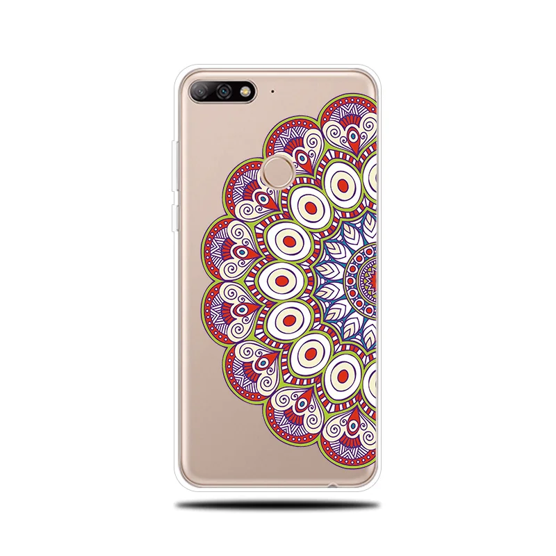 Мандала с рисунком силиконовый чехол для телефона huawei Y5 Y6 ii Prime 2017 2018 крышка Y7