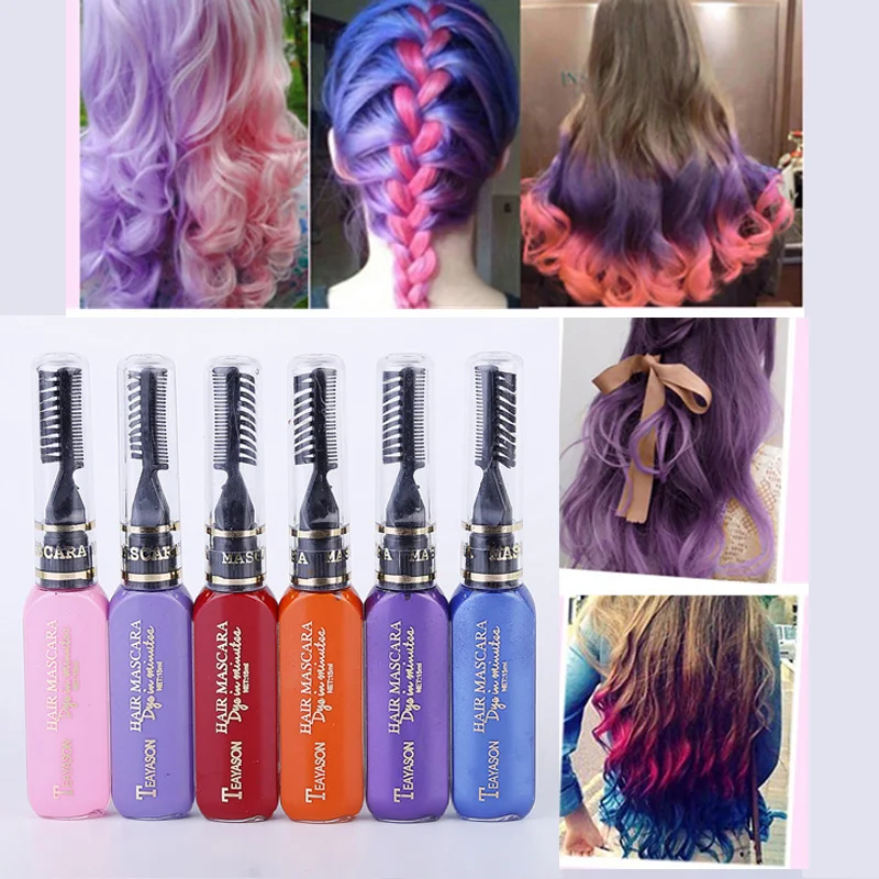 Одноразовая краска для волос 13 цветов временная Нетоксичная тушь сделай сам крем