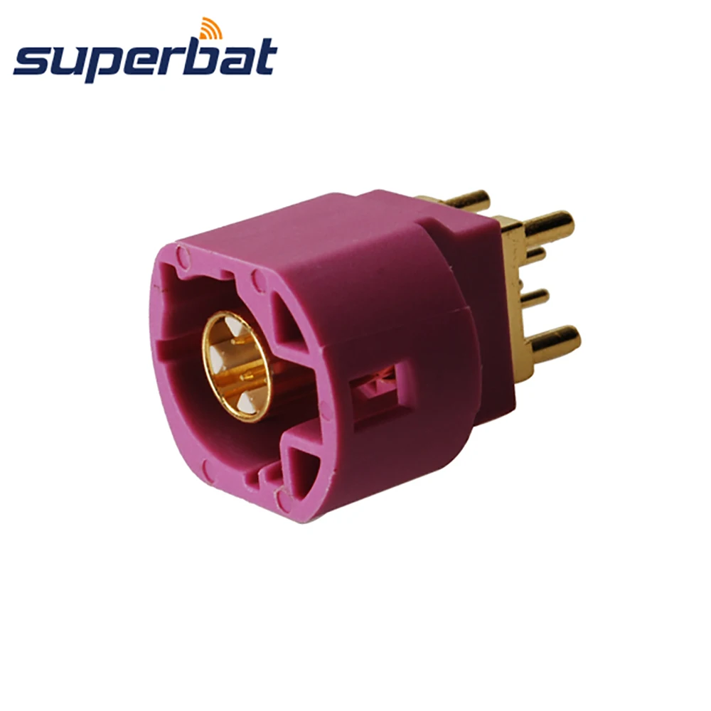 Superbat Fakra H фиолетовый/4003 HSD Джек печатного монтажа прямые 4 контактный штырь разъем