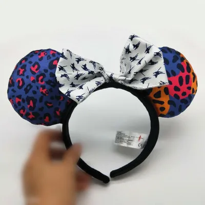 Серебристый Микки Минни повязка для волос играть в игры Женские вечерние головные уборы уши Блестки для волос-ленты принцесса наголовный обруч плюшевый подарок игрушка для ребенка - Цвет: Серебристый