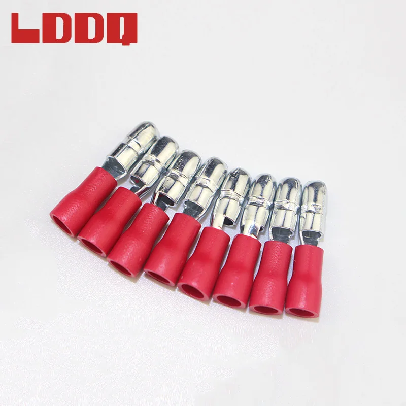 LDDQ 100 шт. красные пули стыковые обжимные клеммы штекер изолированный провод