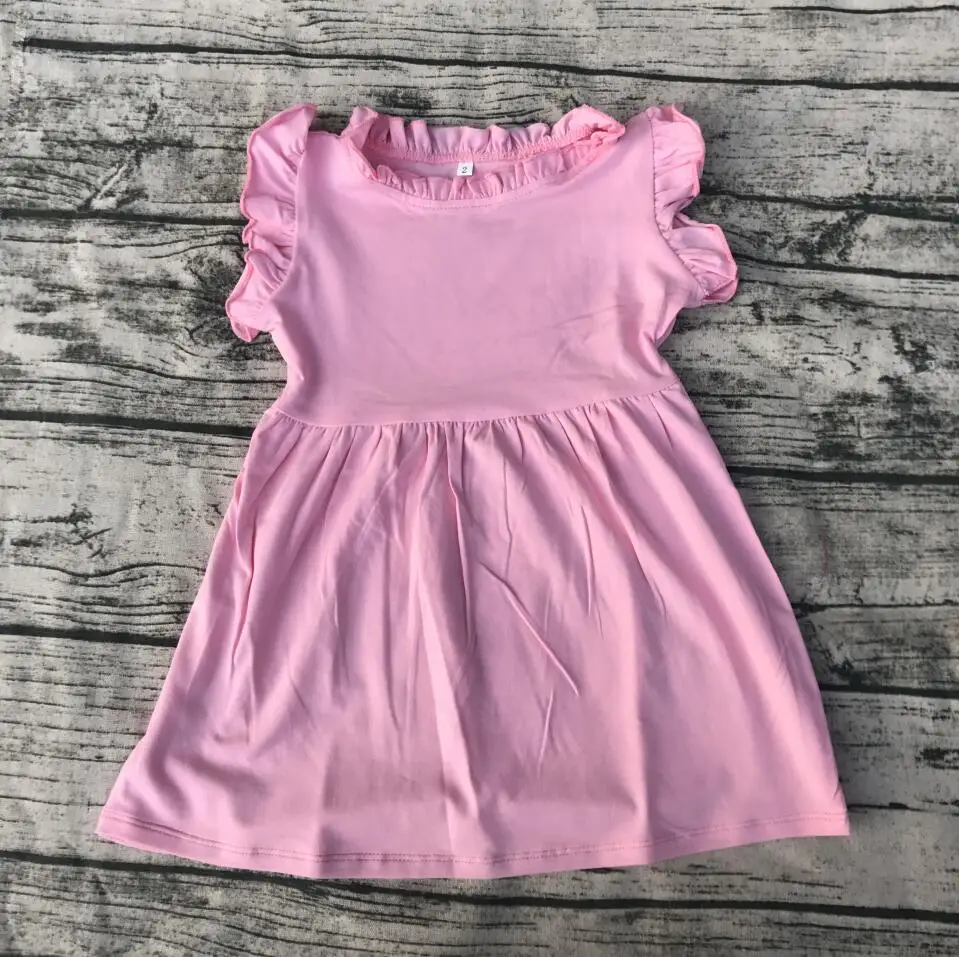 color story girls t shirt Casual wear little princess beautiful outfits for baby kids Pompom Flutter ruffle Sleeveless Dress | Детская