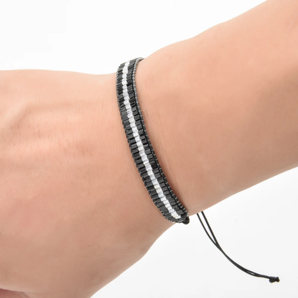 Bohemia Woman Men Crystal Seed Beads Bracelet Adjustable Weave Rope Chain Charms Bracelets Wristband Anklet Handmade Jewelry