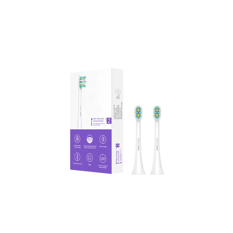 Mini deepclean white SOOCAS X3 X1 X5 мини сменные головки оригинальные для Xiaomi Mijia SOOCARE X3 звуковая зубная щетка электрическая Глубокая чистка сопла струи - Цвет: Mini deepclean white