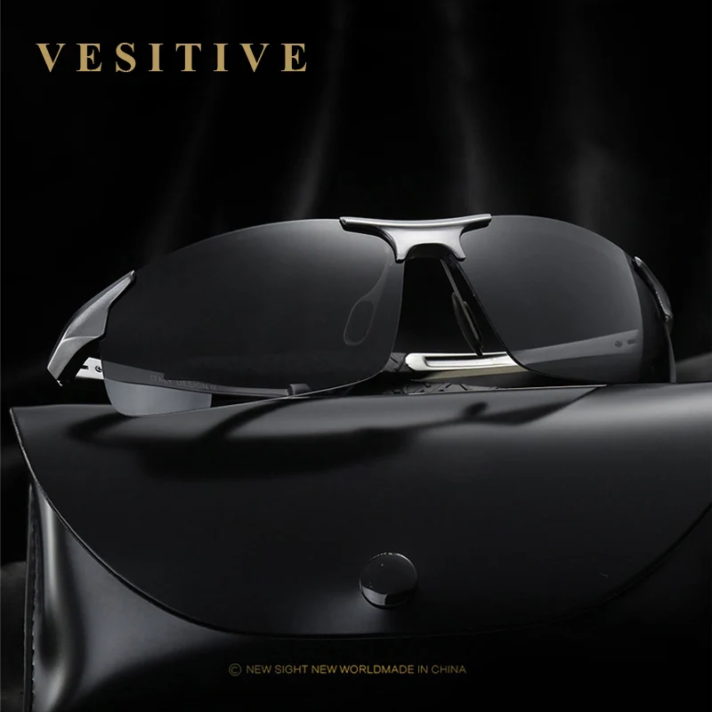 Мужские поляризованные солнцезащитные очки с аксессуарами из алюминиево