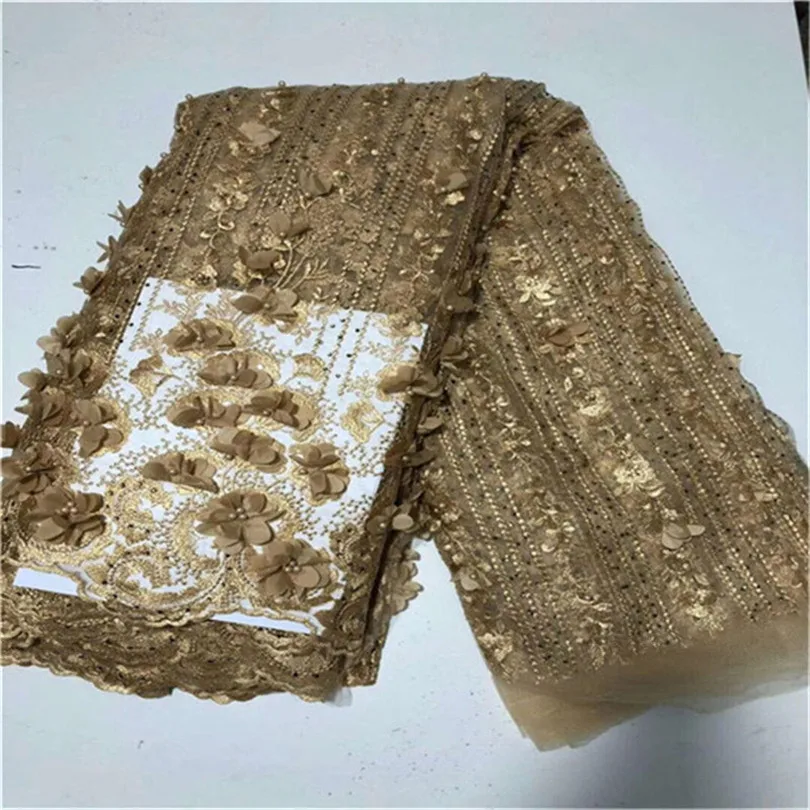 Темно синяя африканская Тюлевая кружевная ткань с камнями и бусинами фиолетовая