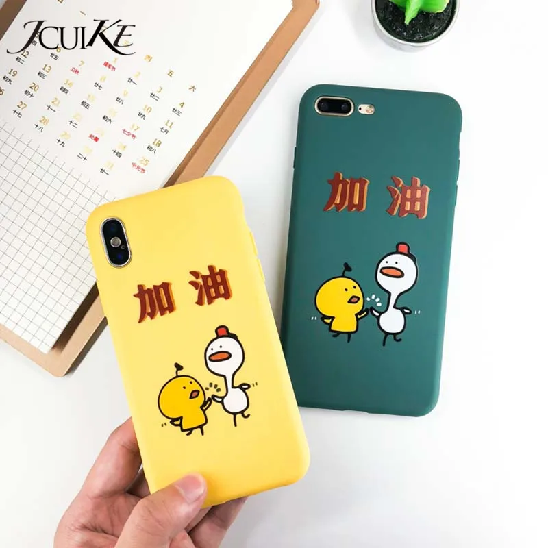 Новый заправки курица мультфильм Mobile Shell для iPhone X Ультра тонкие и мягкие ТПУ моды