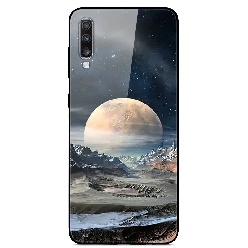 as photo 2 Роскошный стеклянный чехол для samsung Galaxy A70, чехол A 70, чехол на заднюю панель для samsung A70, чехол A705F 6,", ТПУ Рамка, бампер - Цвет: as photo 2