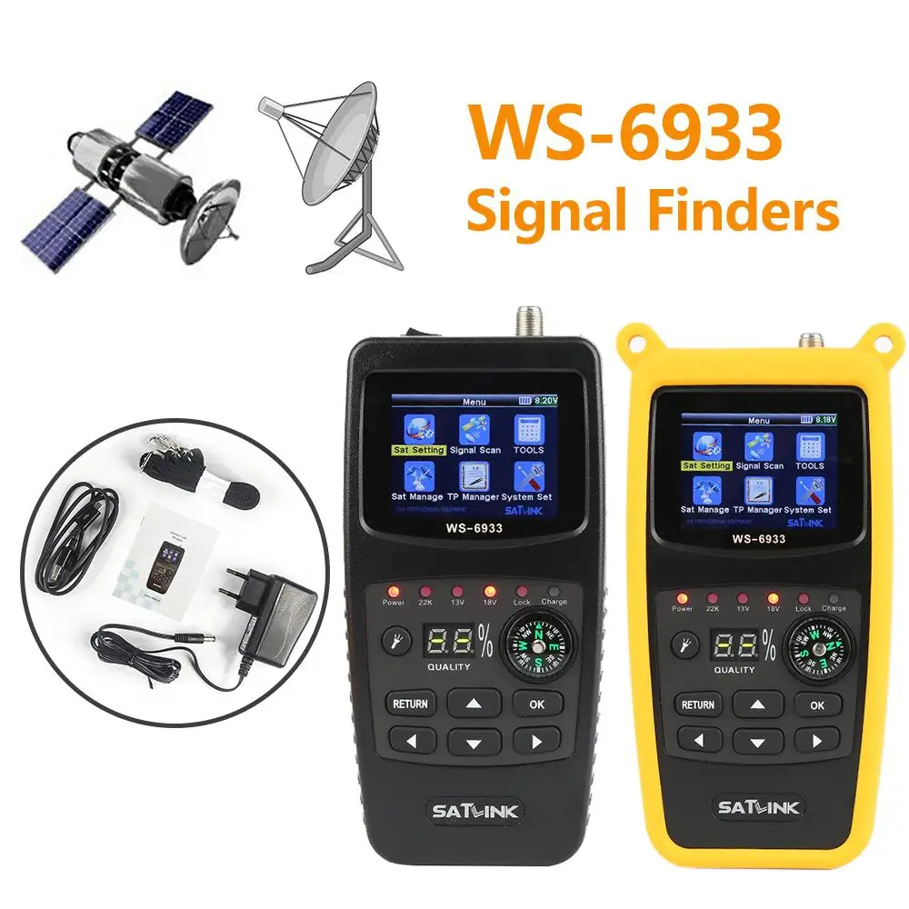 Оригинальный Satlink WS-6933 цифровой Satfinder DVB-S2 спутниковый Finder 2 1-дюймовый ЖК-дисплей FTA