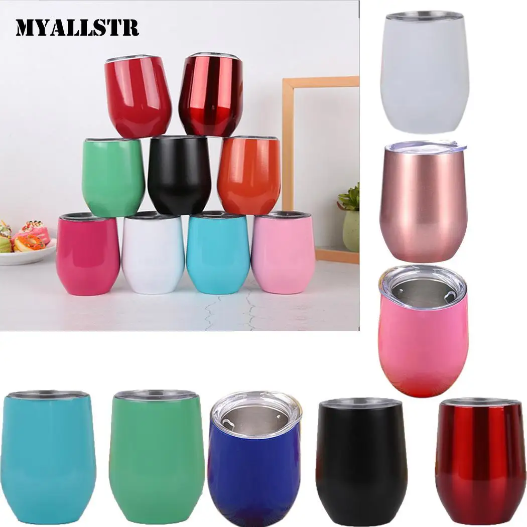 12 унций однотонные Нержавеющая сталь термос чашка бутылка для воды офиса