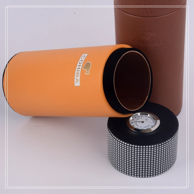 Кожаный чехол для сигар COHIBA футляр с отделкой из испанского кедра дорожная