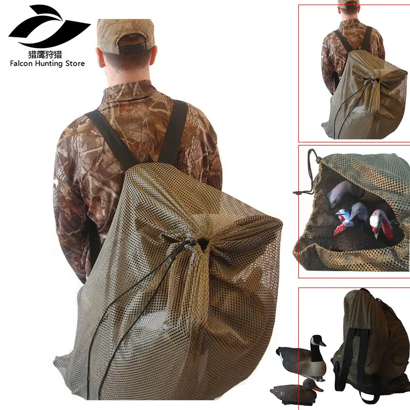 

Hunting Accessories Adjustable Shoulder Straps Mesh Decoy Bags for Duck Goose Decoy Turkey Carrier 27inch X40inch