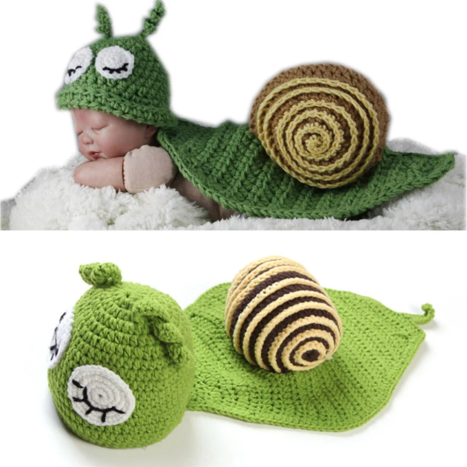 Sleepy Snail Baby Unisex Photo Props Boy&ampGirl Crochet Hats Cape Set Infant Christmas Costume BABY MZS-14053 | Детская одежда и