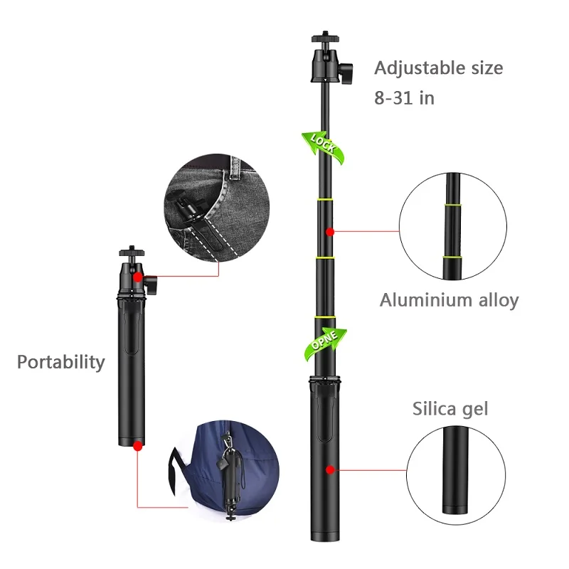 New selfie stick with self-timer Bluetooth and Gopro hero5 remote control for iphone7/8 xiao yi sony gopro cameras | Электроника