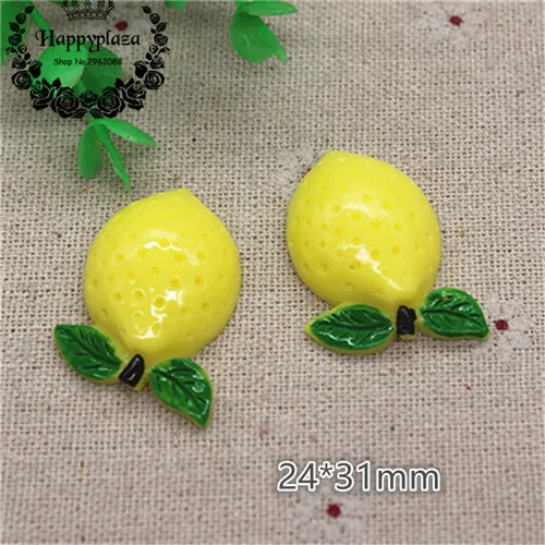 Lemon 10pcs 10 шт. милые новые различные фрукты из смолы имитация миниатюрный еда искусство Flatback Кабошон DIY ремесло украшения - Цвет: Lemon 10pcs