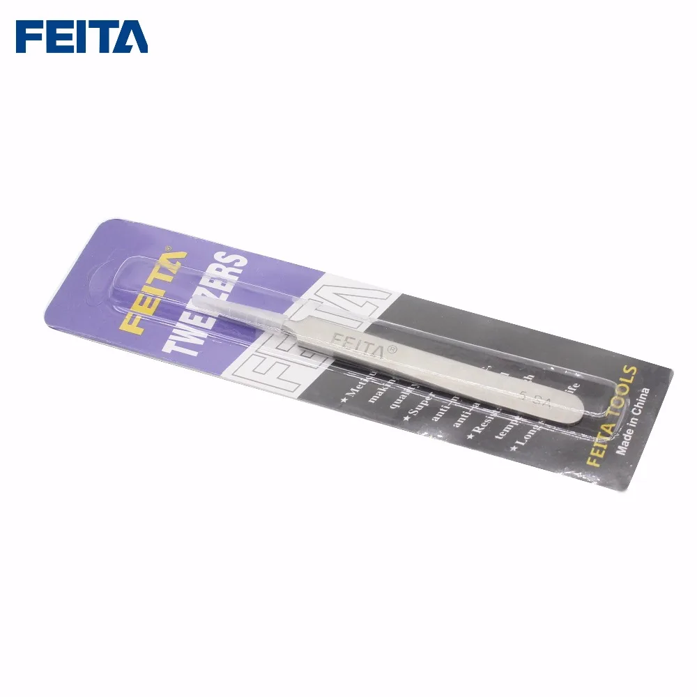 

FEITA 2PCS 7-SA & 5-SA Stainless Steel Precision Bent and Pointed Tip Tweezers set for Nail art, Beauty, DIY Phone Hand Tools