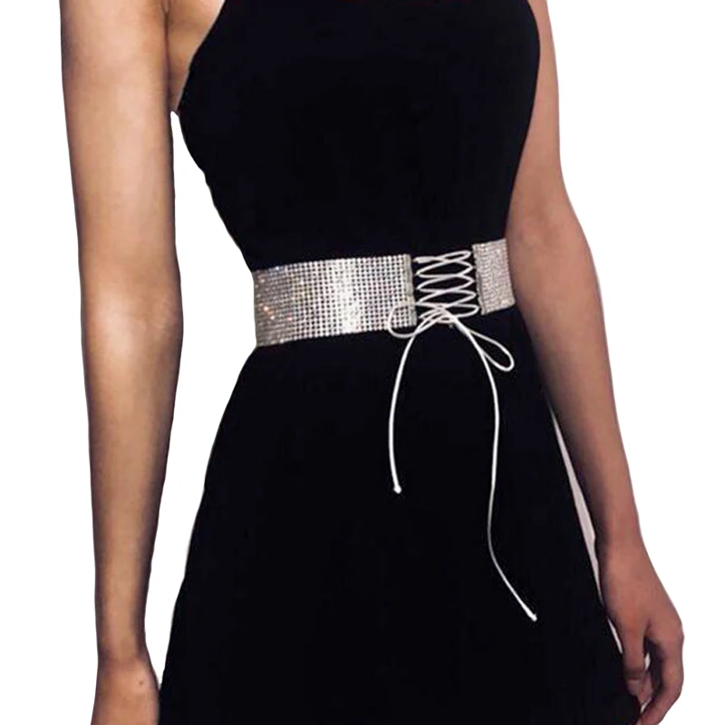 Новинка модные повседневные цветные стразы с кристаллами широкие ремни женский