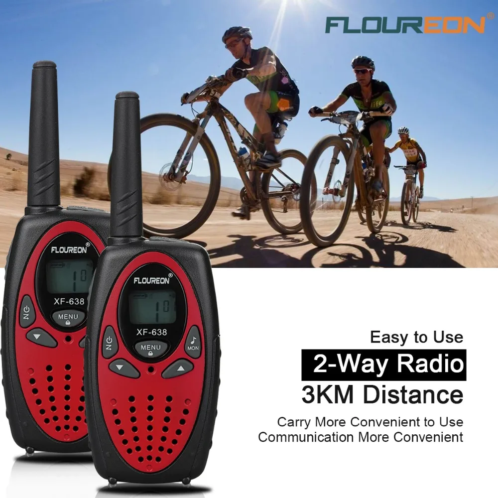 Floureon 8 каналов рации UHF400-470MHz двухстороннее радио 3 КМ Домофон красный ЕС/Великобритания