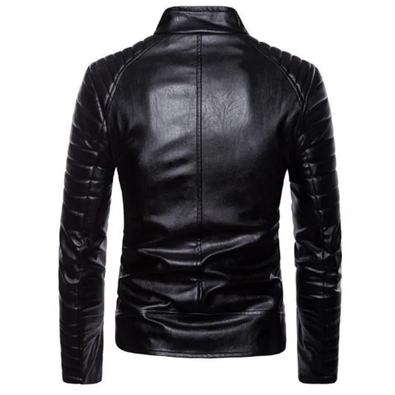 Мужская кожаная куртка XIU LUO 5XL Классическая в стиле панк с Диагональной молнией