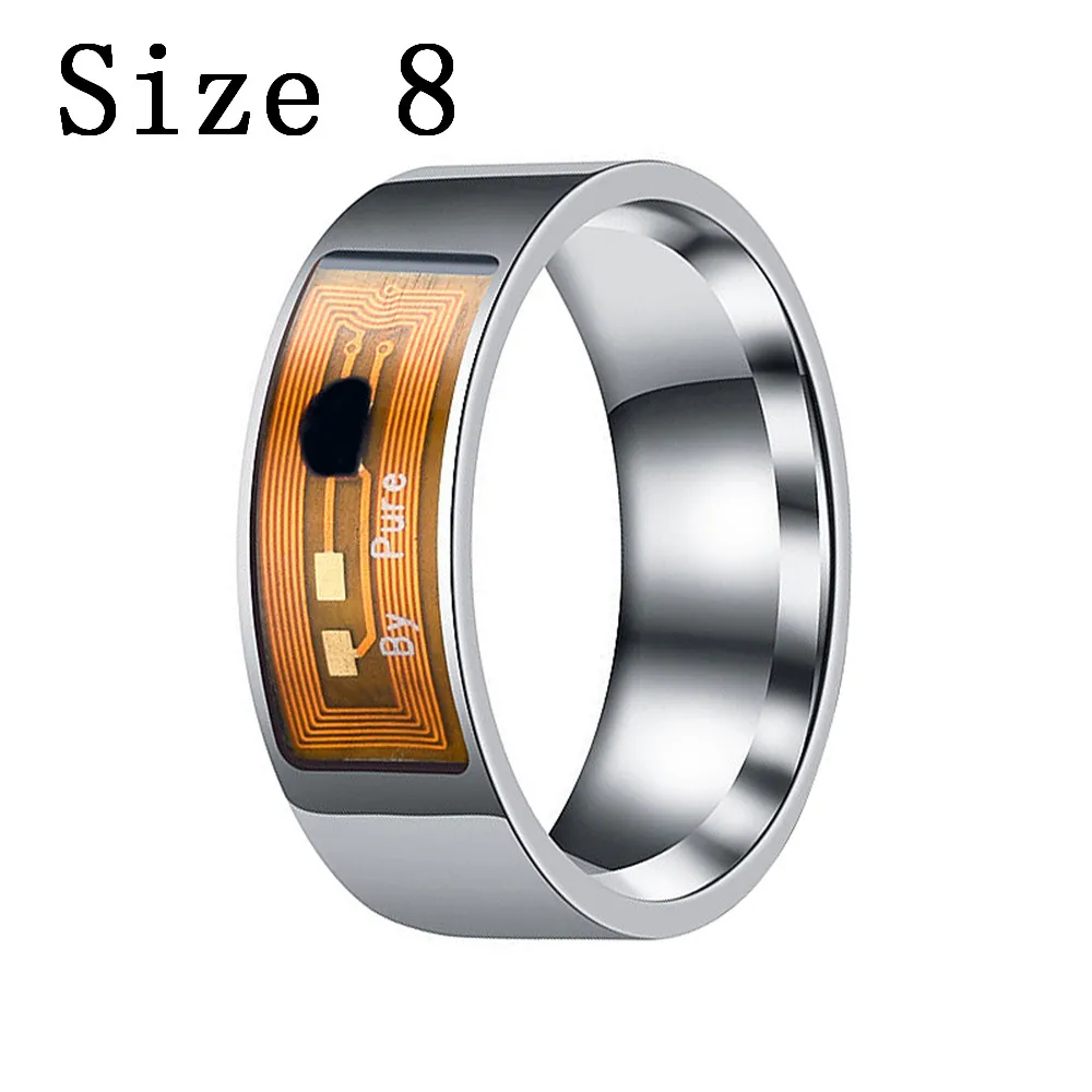 Orange Size 8 Умные кольца, водонепроницаемые, цифровые, модные, умные, аксессуары, управление, умное, палец, умное кольцо для Android, Windows, NFC, Mobil - Цвет: Orange Size 8