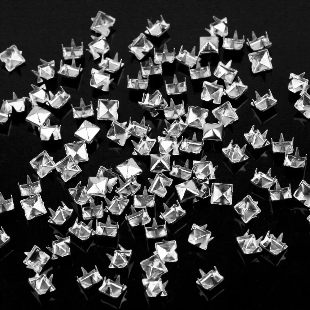 100 шт./лот крошечные пирамидальные шпильки в стиле рок панк серебристого цвета 6
